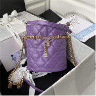 Chanel BUCKET BAG AS3116 Lambskin Enamel & Gold-Tone Metal Purple A