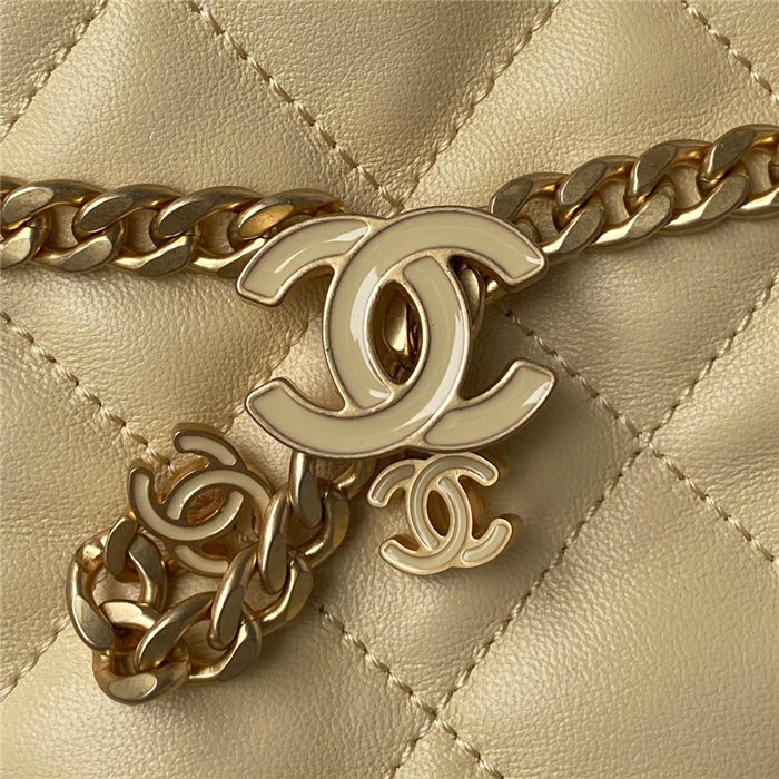 Chanel BUCKET BAG AS3116 Lambskin Enamel & Gold-Tone Metal Yellow A