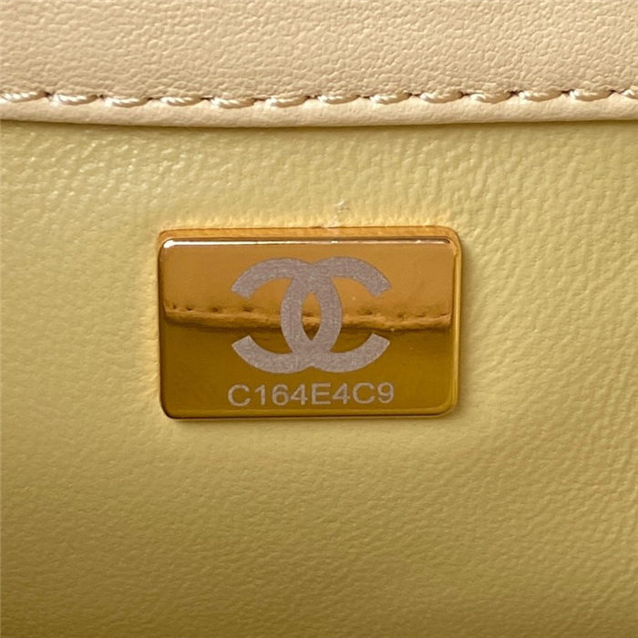 Chanel BUCKET BAG AS3116 Lambskin Enamel & Gold-Tone Metal Yellow A