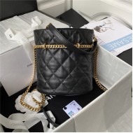 Chanel BUCKET BAG AS3116 Lambskin Enamel & Gold-Tone Metal Black A