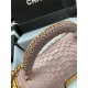 BOY Chanel FLAP BAG WITH HANDLE Python & Gold Metal High