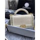 BOY Chanel FLAP BAG WITH HANDLE Python & Gold Metal High