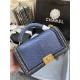 BOY Chanel FLAP BAG WITH HANDLE Python & Gold Metal High