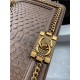 BOY Chanel FLAP BAG WITH HANDLE Python & Gold Metal High