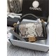 BOY Chanel FLAP BAG WITH HANDLE Python & Gold Metal High