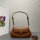 Prada Brushed leather shoulder bag 1BD345 Caramel High