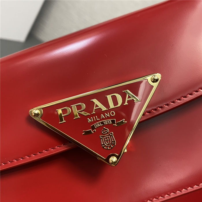 Prada Brushed leather shoulder bag 1BD345 Red High