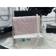 Chanel Wallet on Chain Lambskin Imitation Pearls & Gold-Tone Metal Pink High