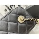 Chanel VANITY WITH CHAIN Lambskin Imitation Pearls & Gold-Tone Metal Black High