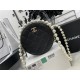 Chanel CLUTCH WITH CHAIN Lambskin Imitation Pearls & Gold-Tone Metal Black High