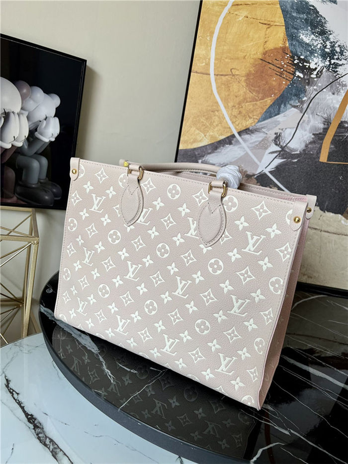 Louis Vuitton ONTHEGO MM Printed and embossed grained cowhide leather M46128 High