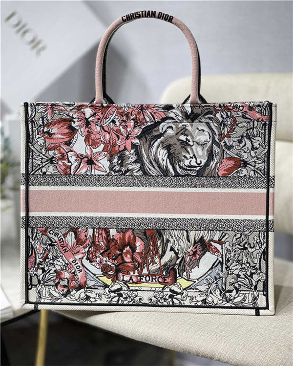 LARGE Dior BOOK TOTE La Force Embroidery Multicolor High