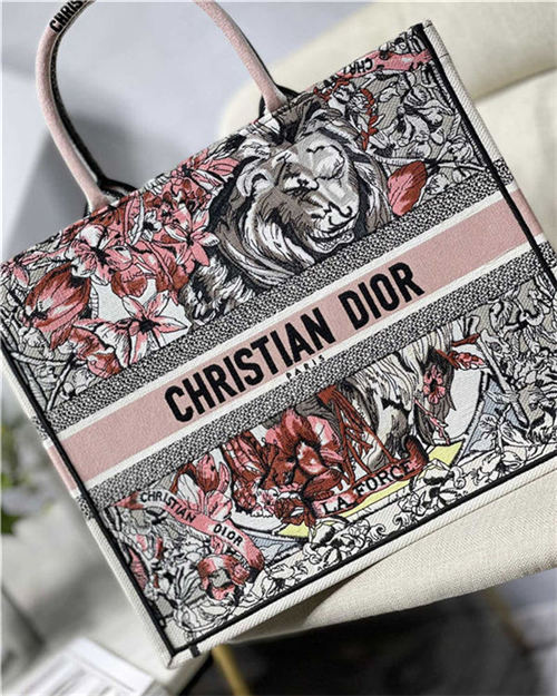 LARGE Dior BOOK TOTE La Force Embroidery Multicolor High