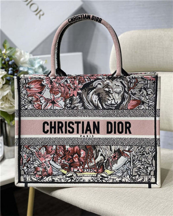 MEDIUM Dior BOOK TOTE La Force Embroidery Multicolor High