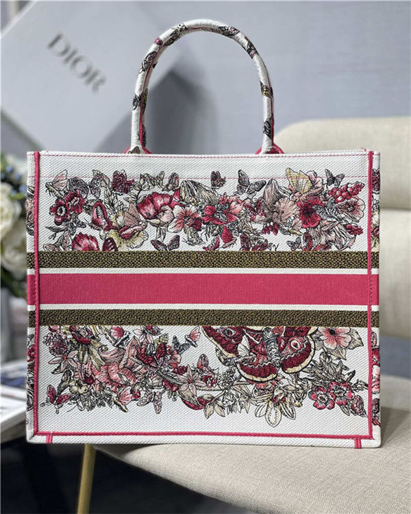 LARGE Dior BOOK TOTE Embroidery Butterfly High