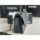 Chanel FLAP BAG WITH TOP HANDLE Grained Calfskin & Gold-Tone Metal AS3653 Black A