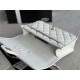 Chanel FLAP BAG WITH TOP HANDLE Grained Calfskin & Gold-Tone Metal AS3653 White A