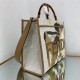 MEDIUM Fendi SUNSHINE FF glazed fabric shopper with inlay High