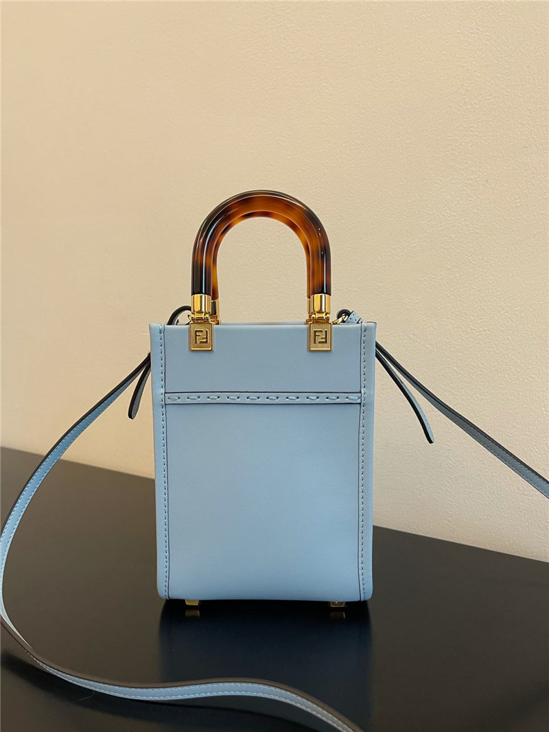 MINI SUNSHINE SHOPPER leather Mini-bag Light blue High