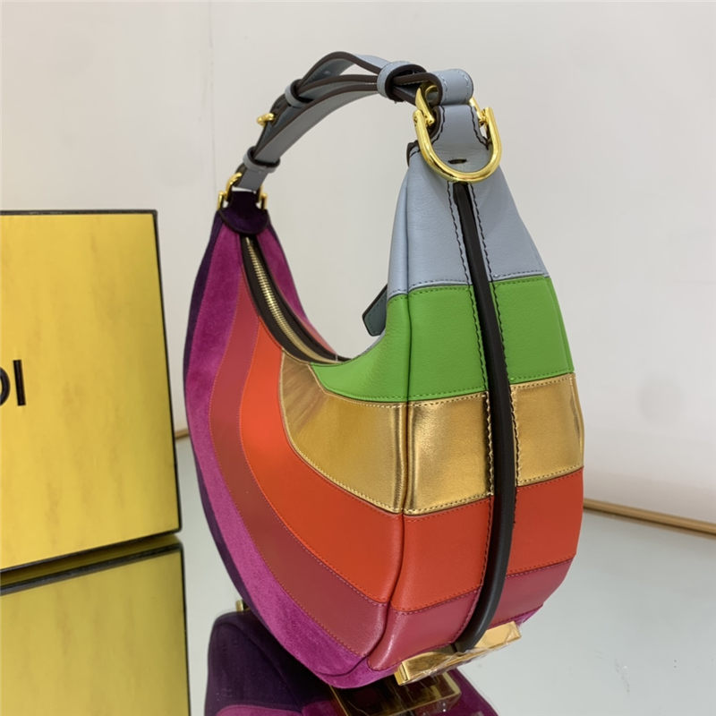 Fendigraphy Small Leather Bag Multicolor inlay High