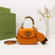 Gucci Bamboo 1947 mini top handle bag Yellow Leather 686864 High