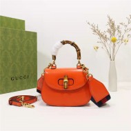 Gucci Bamboo 1947 mini top handle bag Orange-Red Leather 686864 High