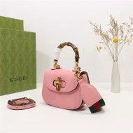 Gucci Bamboo 1947 mini top handle bag Pink Leather 686864 High