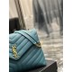 LOULOU MEDIUM IN MATELASSÉ “Y” LEATHER Gold-Tone SEA TURQUOISE High