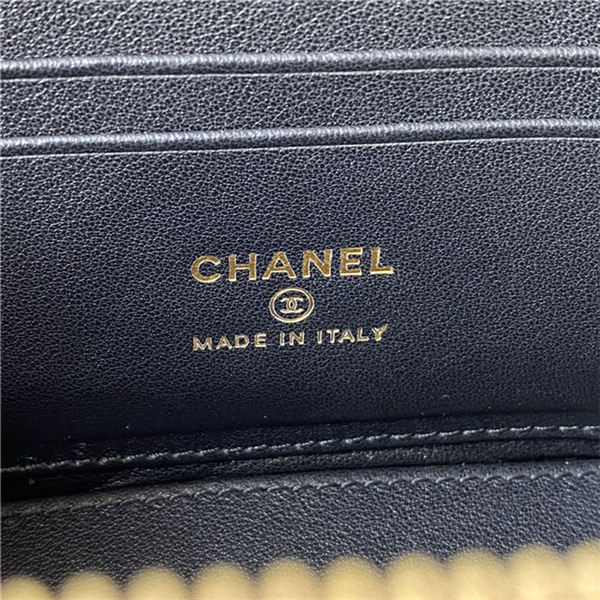 Chanel VANITY WITH CHAIN AP2805 Grained Calfskin & Gold-Tone Metal Black A