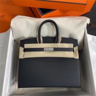 Hermes Birkin Sellier Bag 25/30cm Epsom Leather WAX Black Silver-Metal High