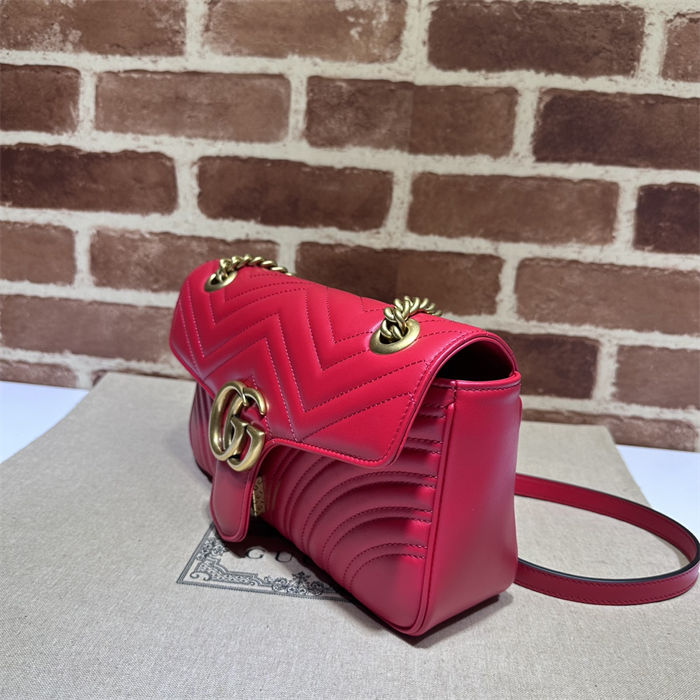 GG Marmont small matelassé shoulder bag red-II High