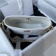 SMALL HOBO HANDBAG Grained Calfskin & Gold-Tone Metal AS3223 White A