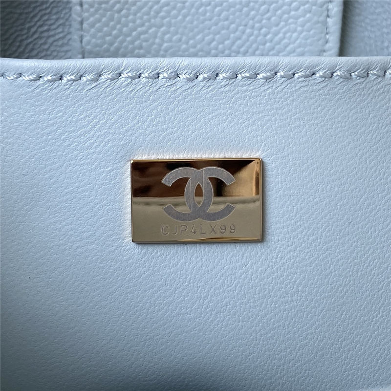 Chanel BUCKET BAG AS3176 Grained Calfskin Gold-Tone Metal Blue A