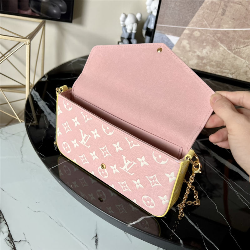 Louis Vuitton FÉLICIE POCHETTE Monogram Empreinte Beige/Pink High