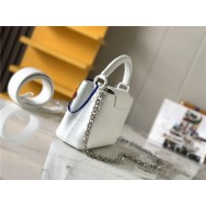 Louis Vuitton CAPUCINES MINI Taurillon White M56071 High