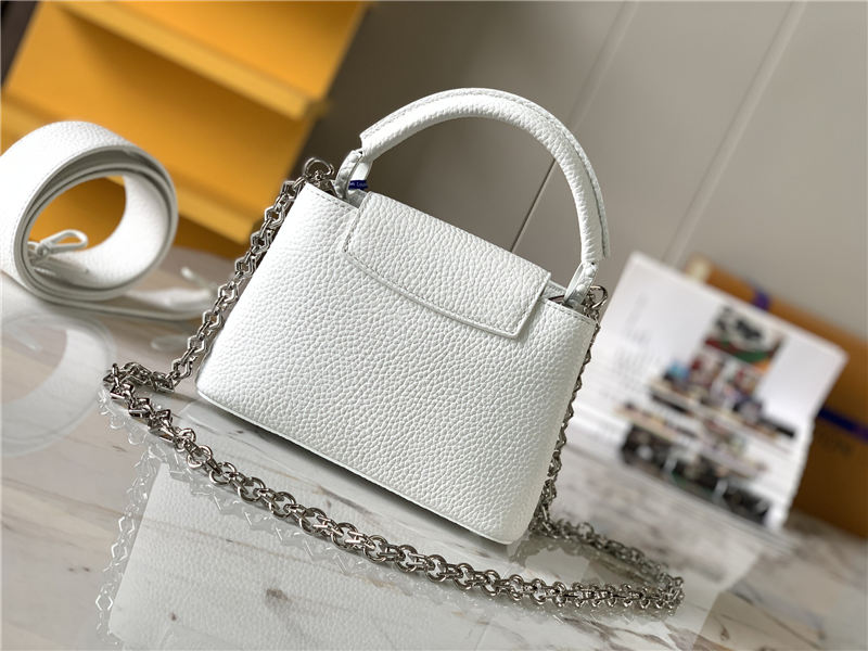 Louis Vuitton CAPUCINES MINI Taurillon White M56071 High