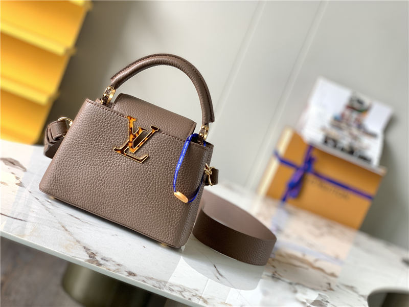 Louis Vuitton CAPUCINES MINI Taurillon Taupe M58718 High