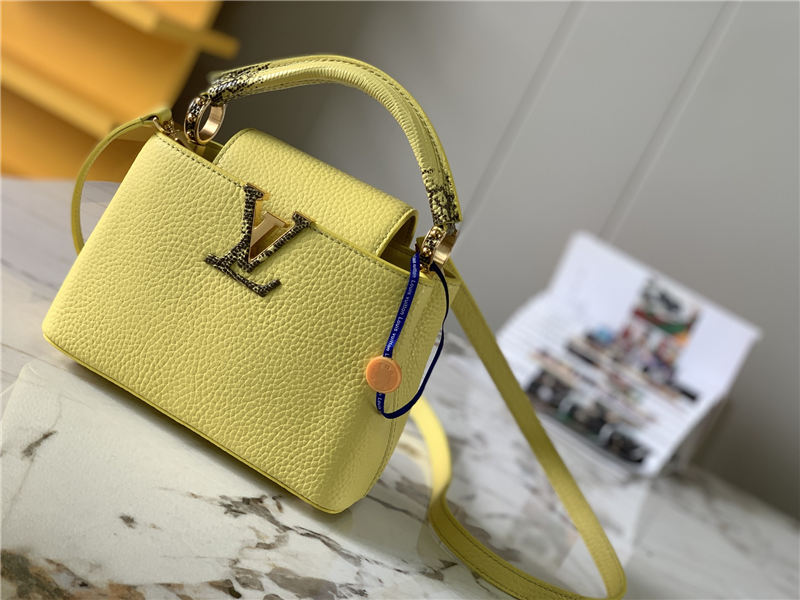 Louis Vuitton CAPUCINES MINI Taurillon/Lizard Yellow M94048 High