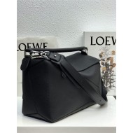 Large Puzzle bag in grained calfskin Black High