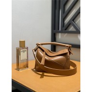 Mini Puzzle bag in satin calfskin Pecan High