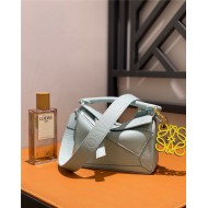 Mini Puzzle bag in satin calfskin Aquamarine High