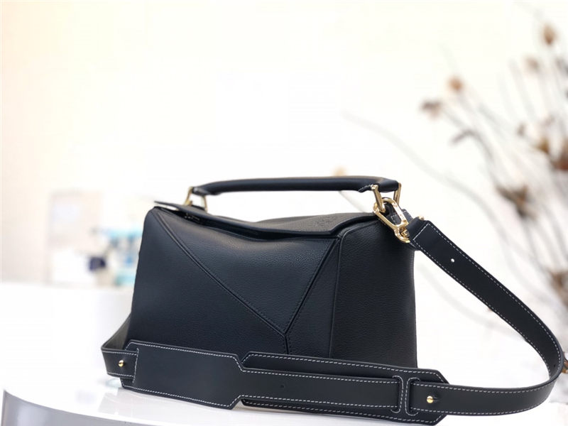 Puzzle bag 29cm in soft grained calfskin Black High