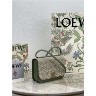 Small Goya bag in Anagram jacquard and calfskin Green High