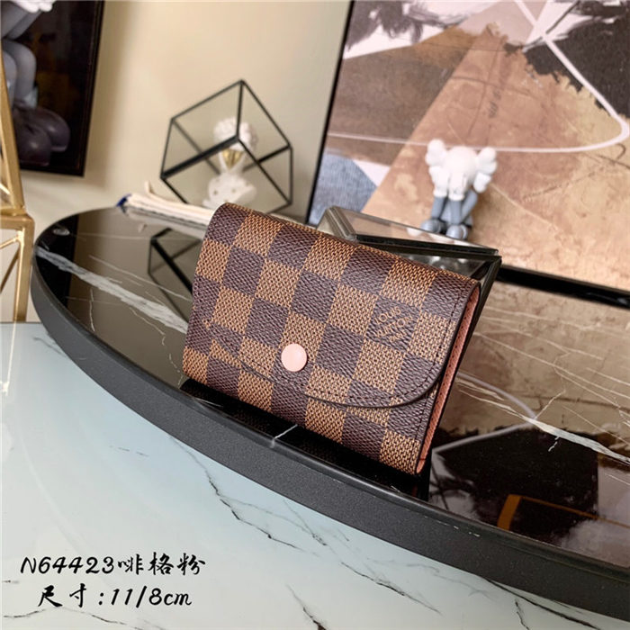 Louis Vuitton Rosalie Coin Purse Wallet Damier Ebene Canvas N61276 High