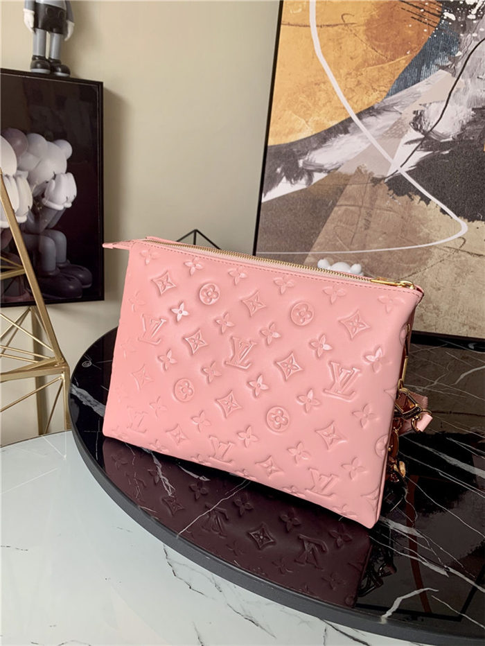 Louis Vuitton COUSSIN PM Monogram-embossed puffy lambskin Pink M57790 High