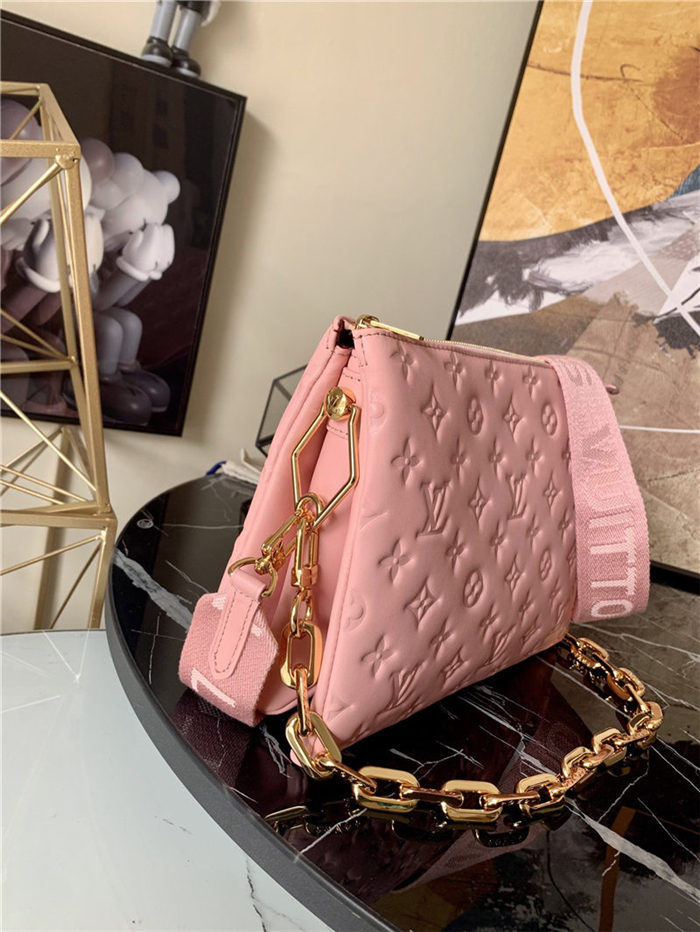 Louis Vuitton COUSSIN PM Monogram-embossed puffy lambskin Pink M57790 High