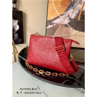 Louis Vuitton COUSSIN PM Monogram-embossed puffy lambskin Red M57790 High