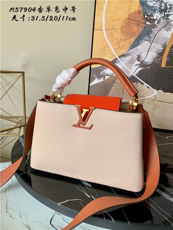 Louis Vuitton CAPUCINES MM Taurillon Vanilla M57904 High