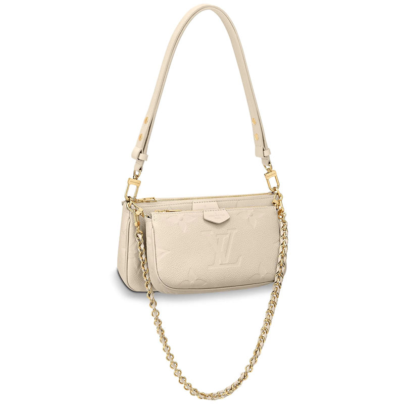 Louis Vuitton MULTI POCHETTE ACCESSOIRES Embossed supple grained cowhide leather M80447 Cream High