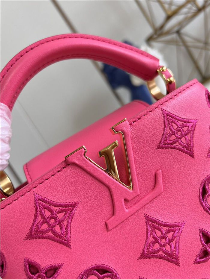 Louis Vuitton Capucines Mini Calfskin leather embroidery Pink M22922/M22863 High